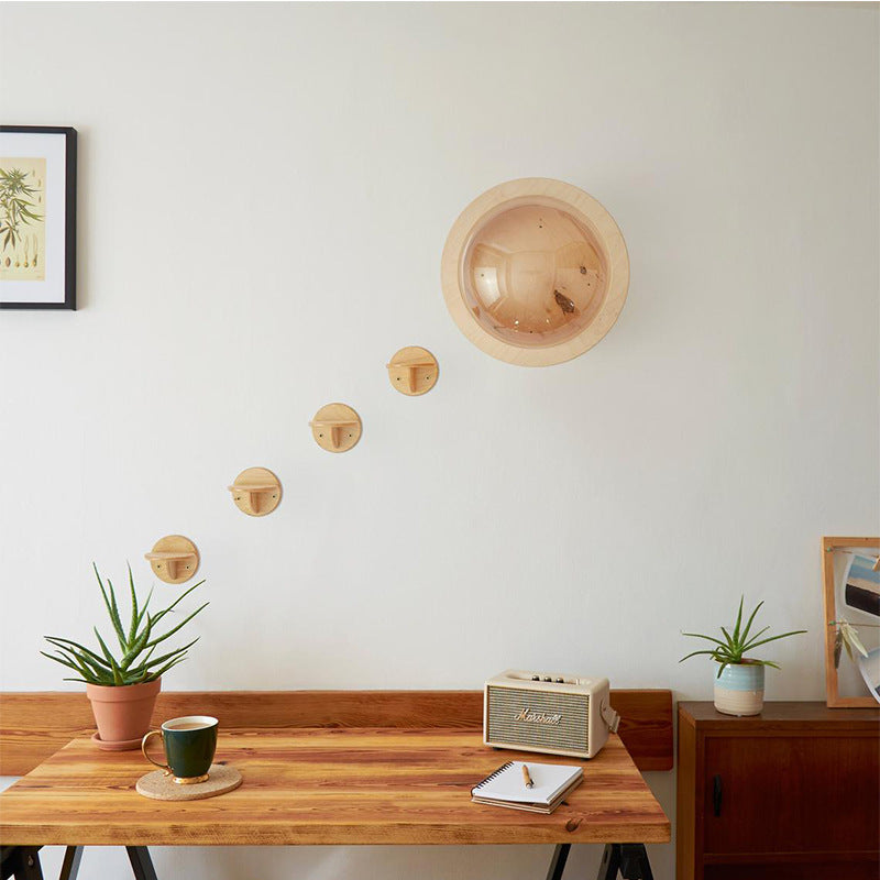Round Solid Wood Cat Wall Springboard
