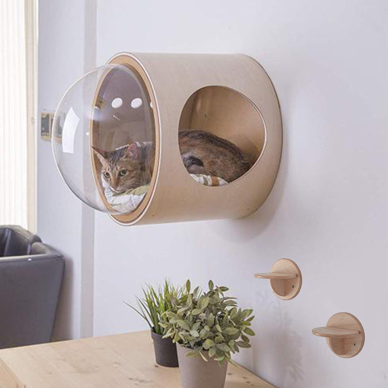 Round Solid Wood Cat Wall Springboard