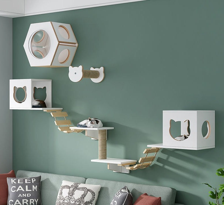 Solid Wood Wall Hanging Cat Litter