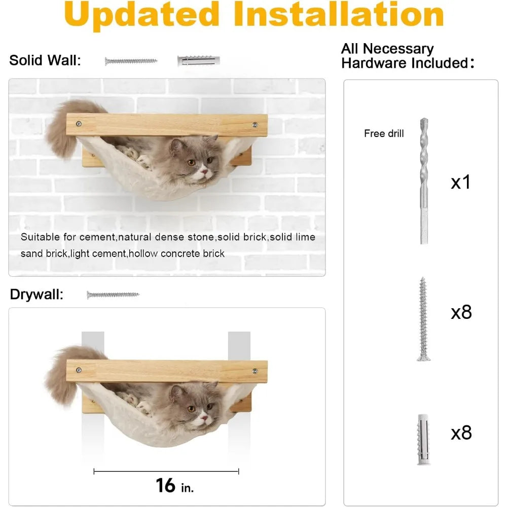 Wall Mounted, 18 x 14 in Kitty Bed Hammock