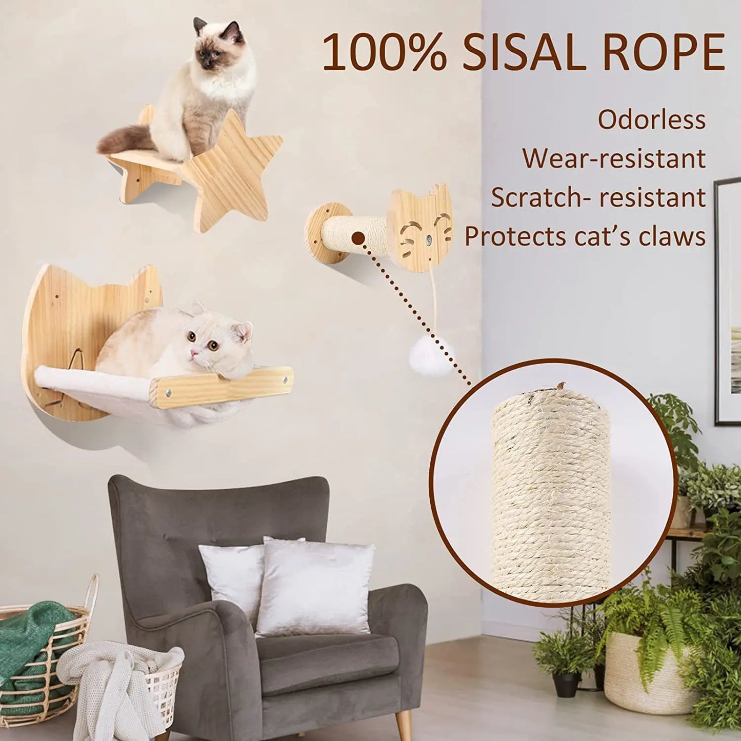 Cat Scratching Climbing Post Wall-mounted Furniture