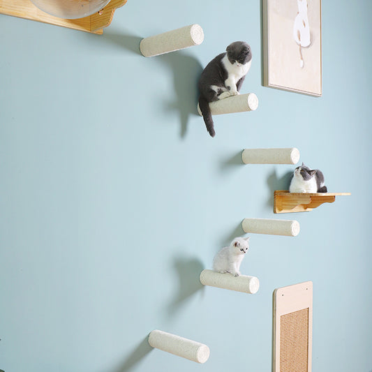 Wall-mounted Solid Wood Cat Rack
