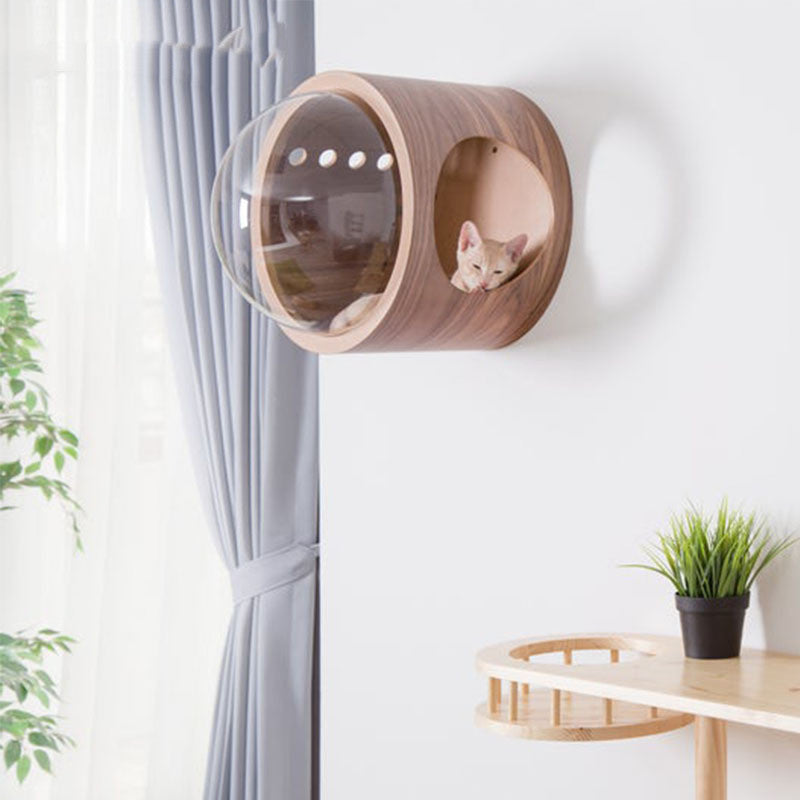 Round Solid Wood Cat Wall Springboard